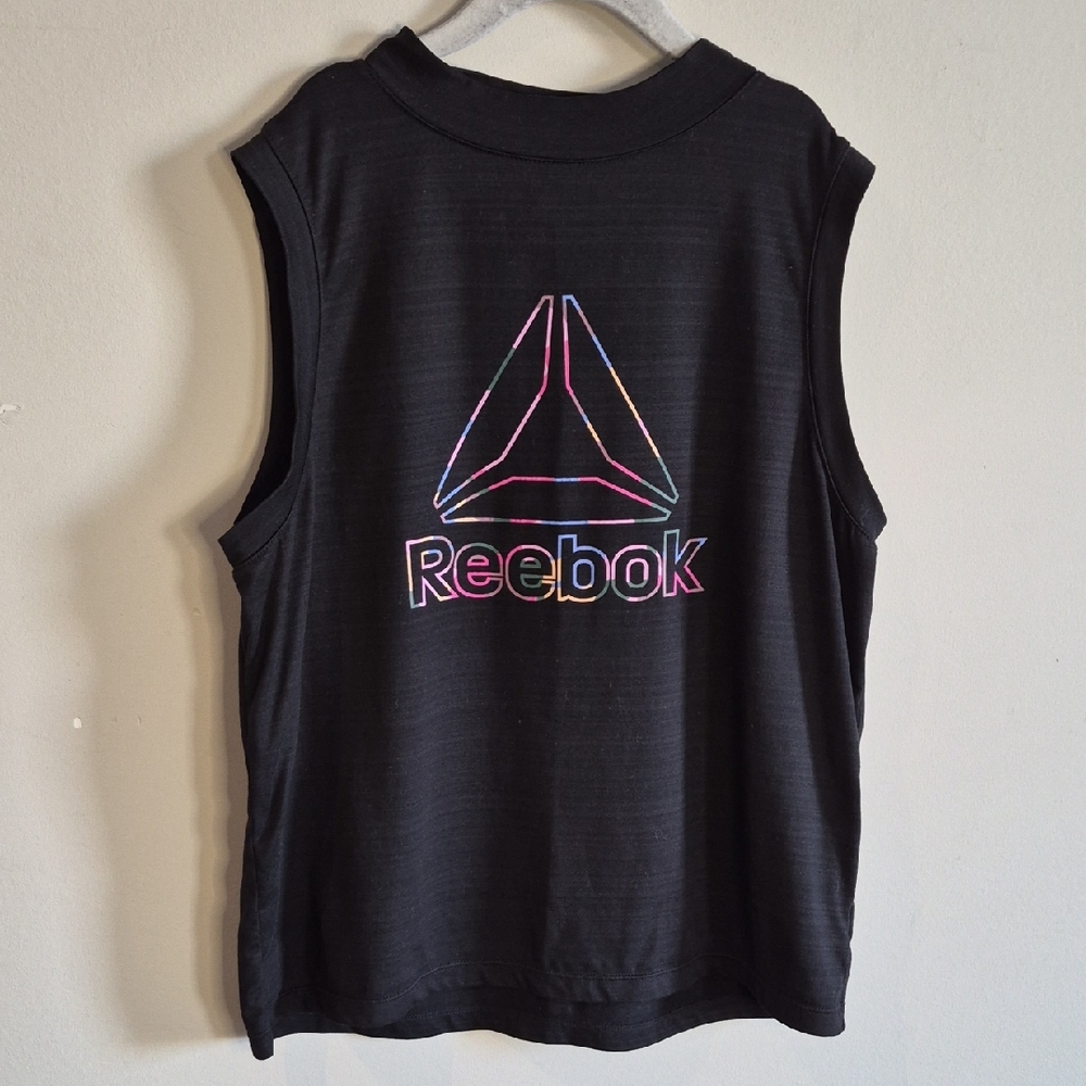 Reebok Kids Black Tank with Colorful Logo